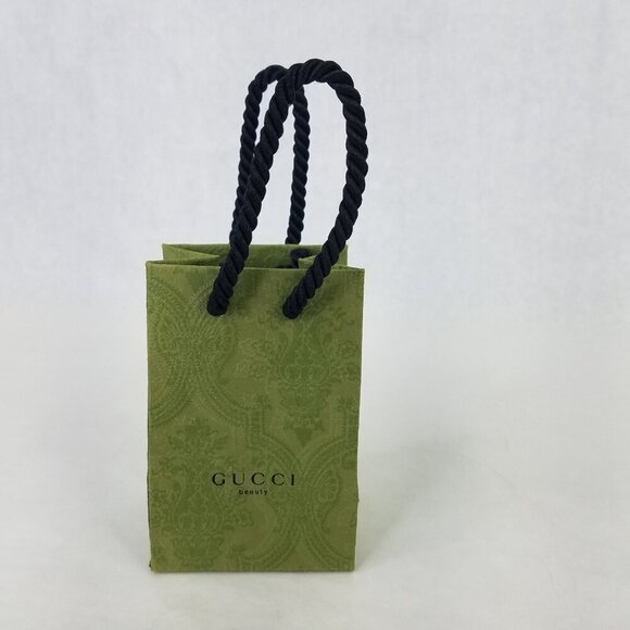 Gucci Beauty Bag Green Paisley Empty Shopping Paper Mini 4.5" x 3" x 2.5" Decor - Picture 4 of 10